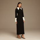 Maxi Dress with White Collar Details - shopaleena