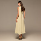 Mint Green Halter Neck A - Line Crepe Dress - shopaleena