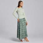 Mint Green Jersey Asymmetric Neck Top - shopaleena