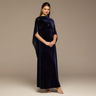 Navy Beaded Velvet Maxi Dress - shopaleena