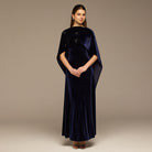 Navy Beaded Velvet Maxi Dress - shopaleena