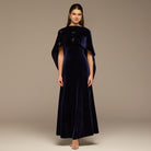Navy Beaded Velvet Maxi Dress - shopaleena