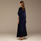 Navy Beaded Velvet Maxi Dress - shopaleena