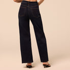 Navy Blue Wide Leg Jeans - shopaleena