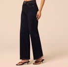 Navy Blue Wide Leg Jeans - shopaleena