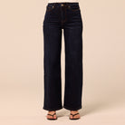 Navy Blue Wide Leg Jeans - shopaleena