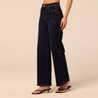 Navy Blue Wide Leg Jeans - shopaleena