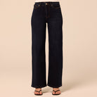 Navy Blue Wide Leg Jeans - shopaleena