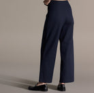Navy Linen Straight Leg Pants - shopaleena