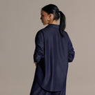 Navy Loose Fit Cotton Shirt - shopaleena
