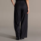 Navy Striped Cotton Wide Leg Pants - shopaleena
