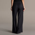 Navy Striped Cotton Wide Leg Pants - shopaleena