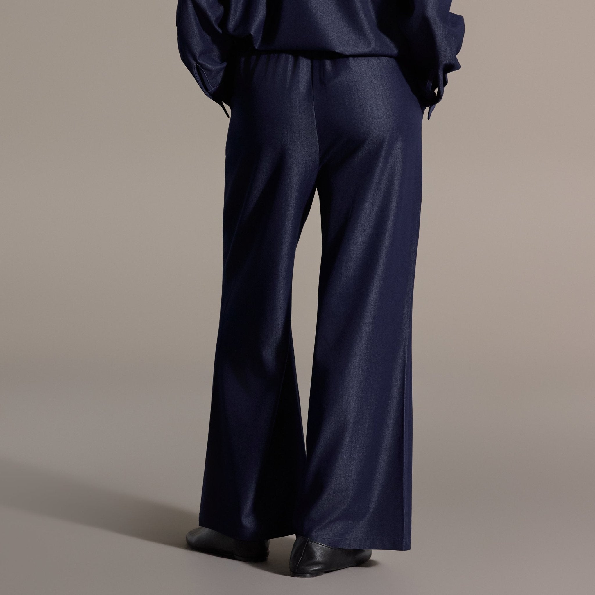 Navy Wide-Leg Drawstring Pants - shopaleena