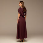 Off-Shoulder Crepe and Satin Maxi Dress - shopaleena