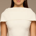 Off-Shoulder Crepe and Satin Maxi Dress - shopaleena