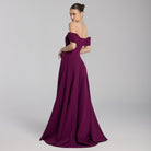 Off-Shoulder Crepe Gown - shopaleena