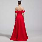 Off-Shoulder Crepe Gown - shopaleena