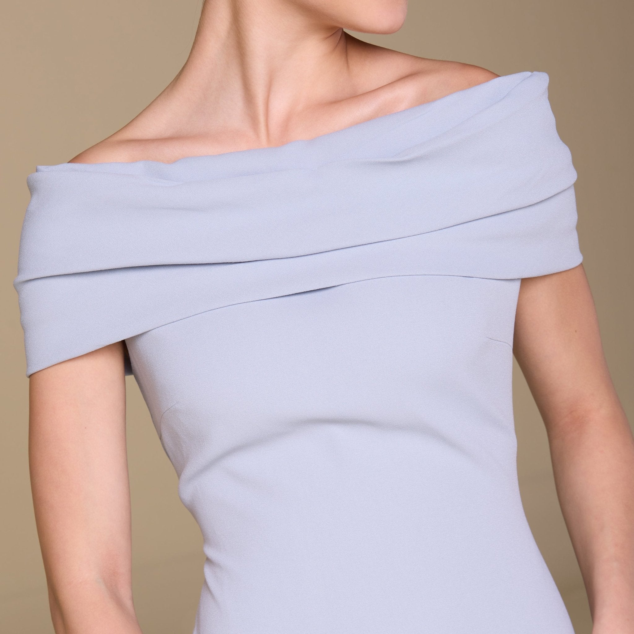 Off - shoulder Crepe Maxi Dress - shopaleena