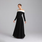 Off - Shoulder Long - Sleeve Evening Gown - shopaleena