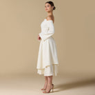 Off White Off - Shoulder Midi Dress - shopaleena