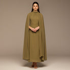 Olive High Neck Chiffon Maxi Dress - shopaleena