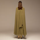 Olive High Neck Chiffon Maxi Dress - shopaleena