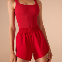 One Piece Red Swimsuit - shopaleena