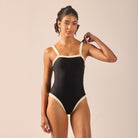 One Piece Swimsuit with Trim - shopaleena