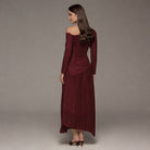 One-shoulder Crepe Dress With Pleated Skirt - shopaleena