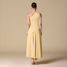 One Shoulder Crepe Midi Dress - shopaleena