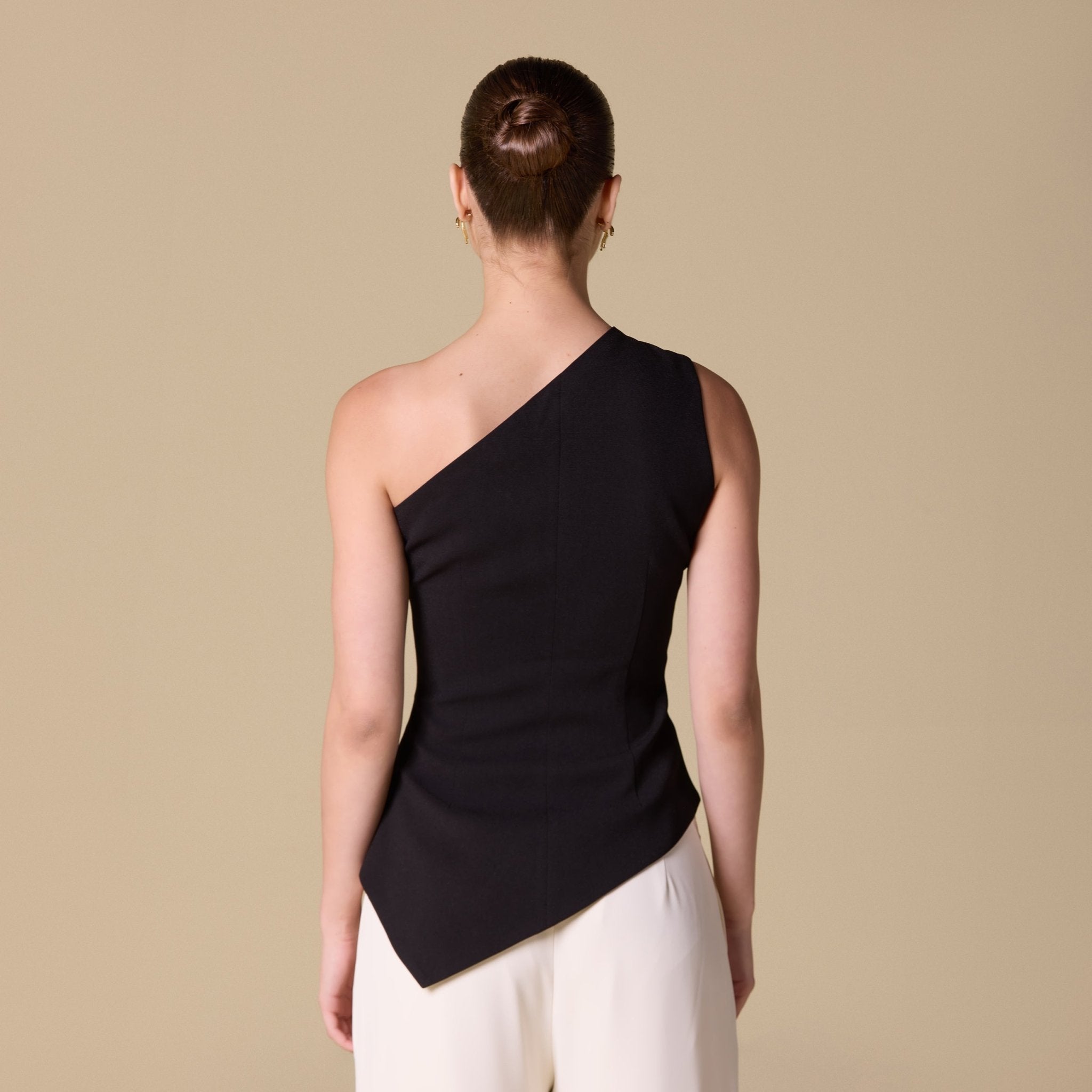 One shoulder Crepe Top - shopaleena