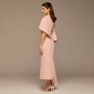 One Shoulder Draped Crepe Dress - shopaleena