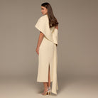 One Shoulder Draped Crepe Dress - shopaleena