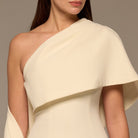 One Shoulder Draped Crepe Dress - shopaleena