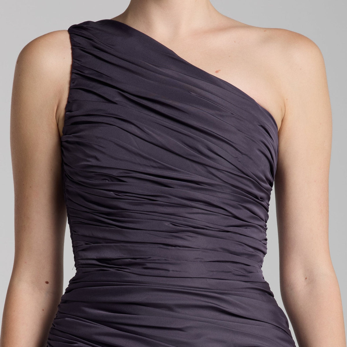 One Shoulder Ruched Gown - shopaleena