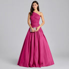 One Shoulder Ruched Gown - shopaleena