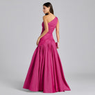 One Shoulder Ruched Gown - shopaleena