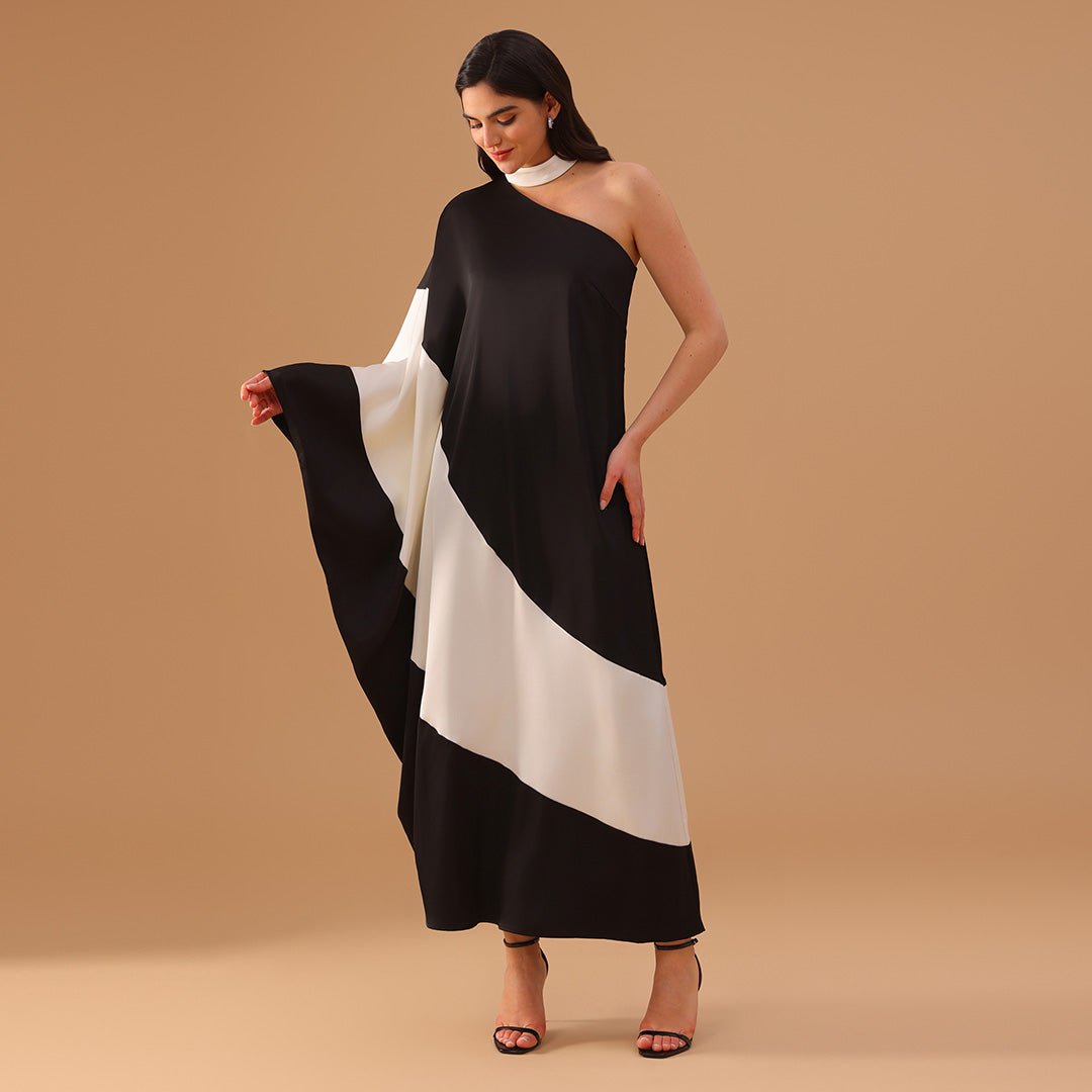 One Sleeve Crepe Kaftan - shopaleena