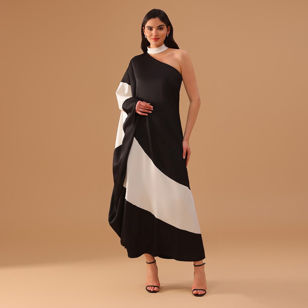 One Sleeve Crepe Kaftan - shopaleena