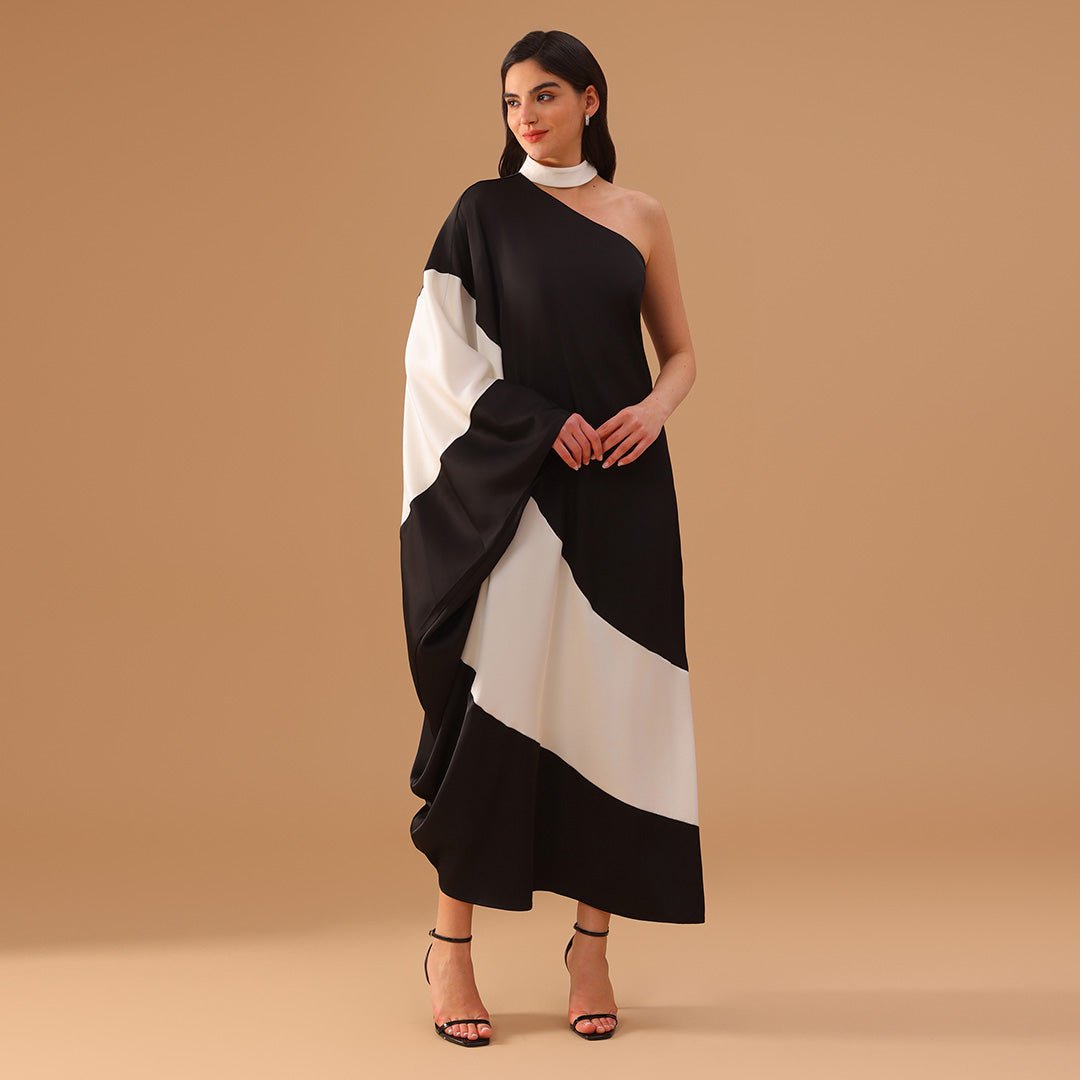 One Sleeve Crepe Kaftan - shopaleena