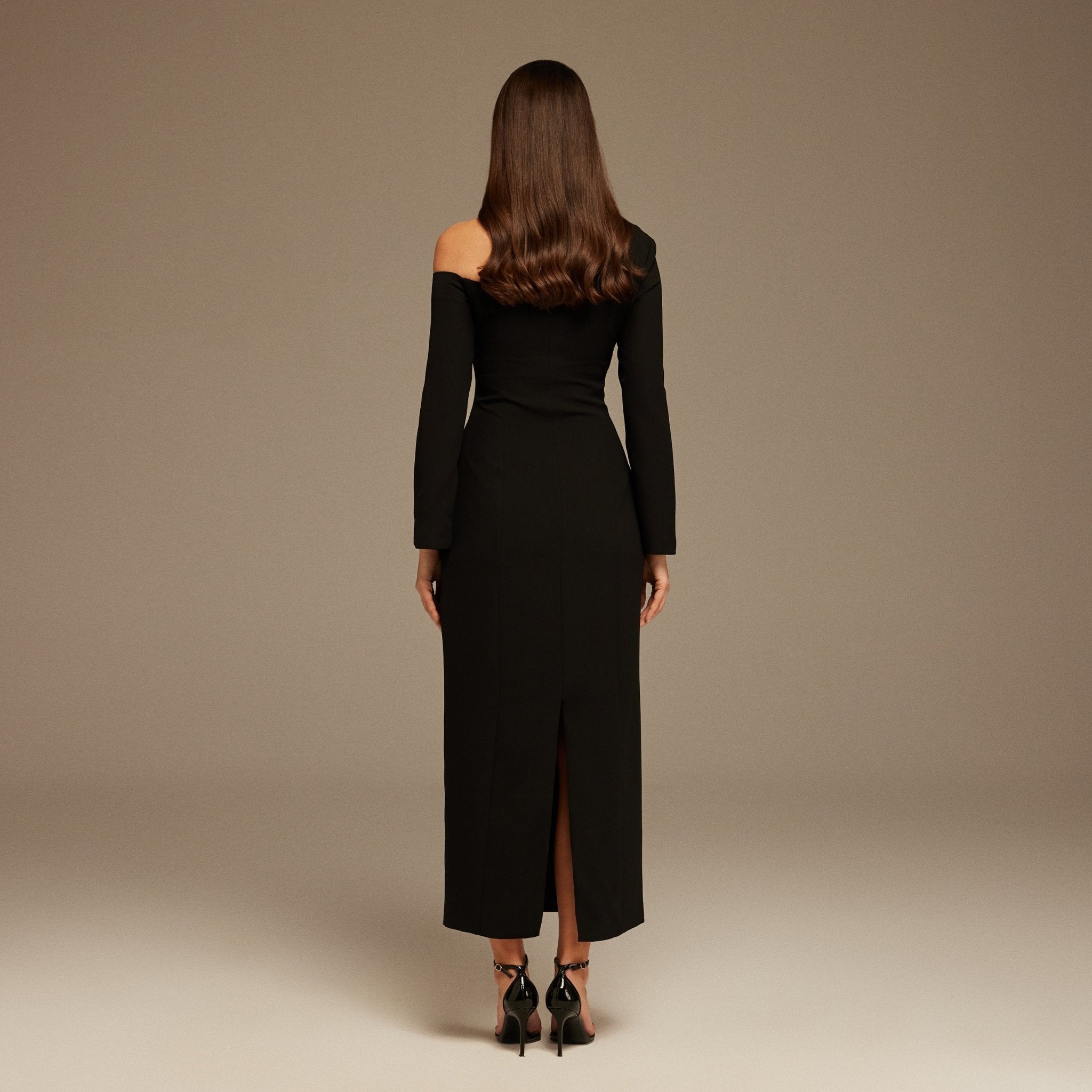 Open Shoulder Maxi Dress - shopaleena