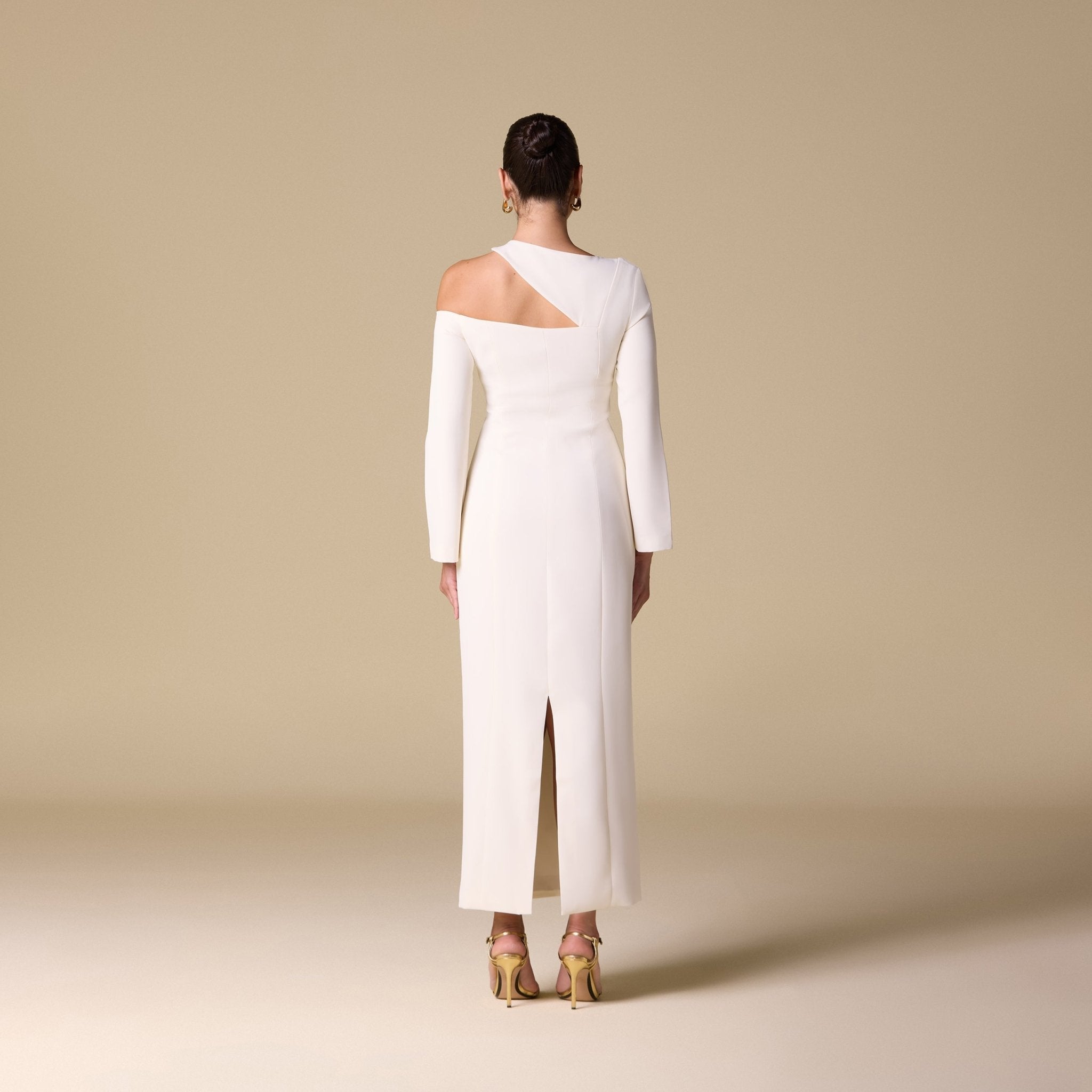Open Shoulder Maxi Dress - shopaleena