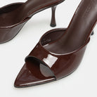 Patent Leather High Heel Mules - shopaleena
