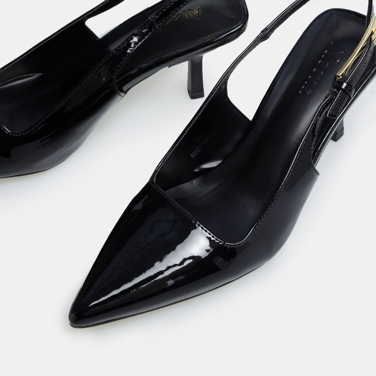 Patent Slingback Heels - shopaleena