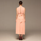 Pink Chiffon Midi Dress - shopaleena