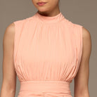 Pink Chiffon Midi Dress - shopaleena
