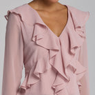 Pink Chiffon Ruffle Maxi Dress - shopaleena