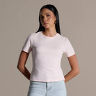 Pink Crew Neck Fitted T-Shirt - shopaleena