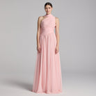 Pink Draped Long One Shoulder Dress - shopaleena