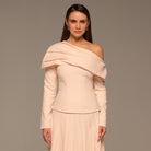 Pink Dropped Shoulder Long Sleeve Top - shopaleena